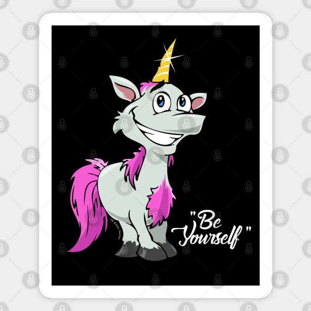 Be Yourself - Unicorn #2    Dark Tees Magnet by Illustratorator